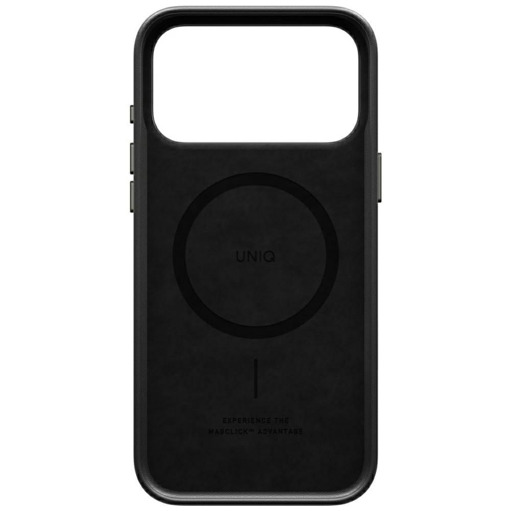 Uniq iPhone 18 Pro Max / iPhone 17 Pro Max - Σκληρή Θήκη με Επένδυση Συνθετικού Δέρματος MagSafe - Lyden MagClick - Black