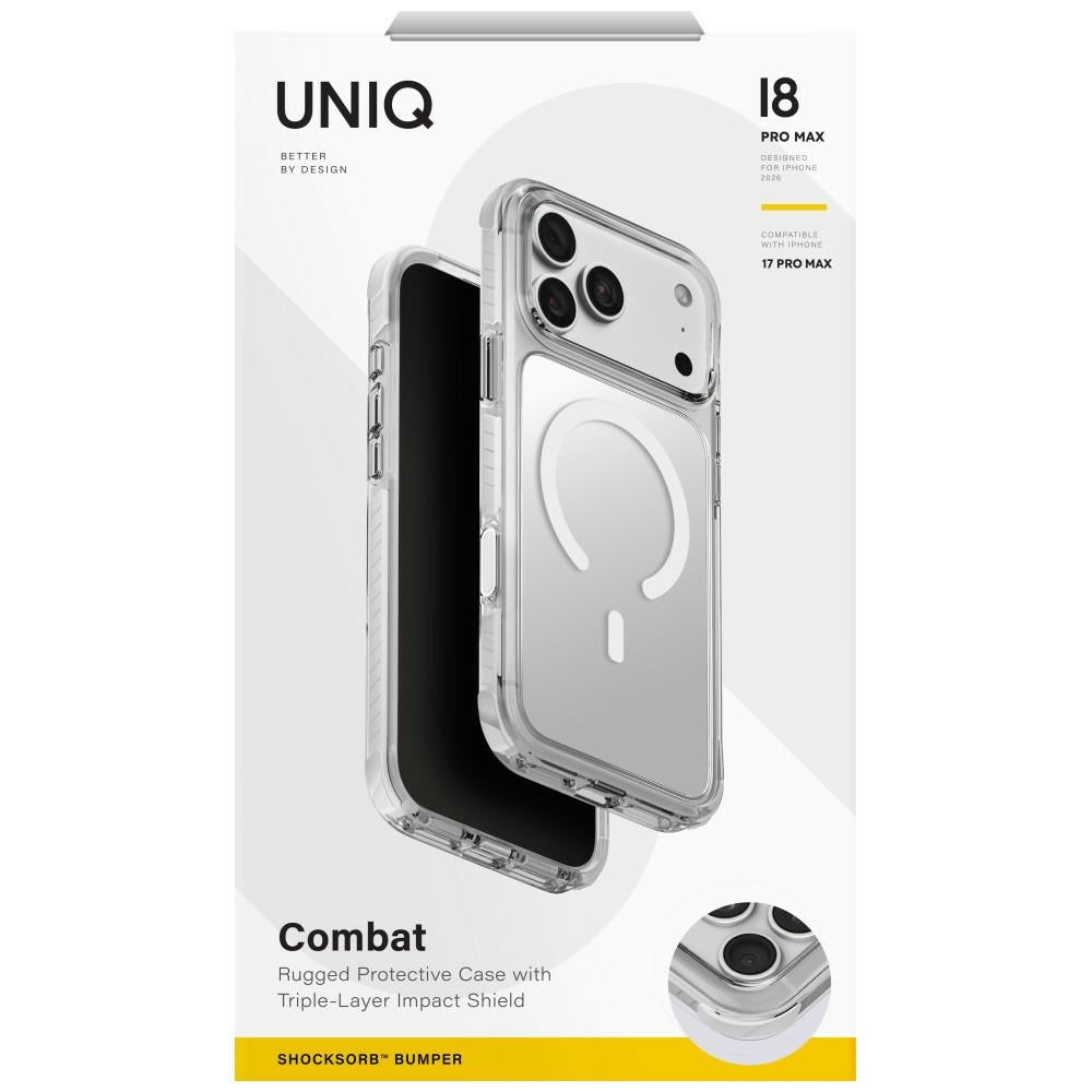 Uniq iPhone 18 Pro Max / iPhone 17 Pro Max - Σκληρή Θήκη με Πλαίσιο Σιλικόνης MagSafe - Combat Magclick - White