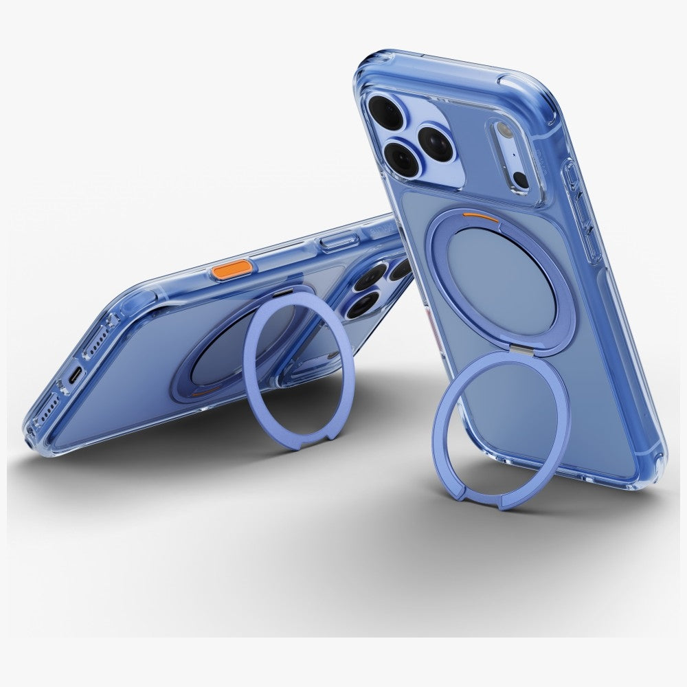 Uniq iPhone 18 Pro / iPhone 17 Pro - Σκληρή Θήκη με Πλαίσιο Σιλικόνης και Stand MagSafe - Swivix 360 Rotating Kickstand - Blue