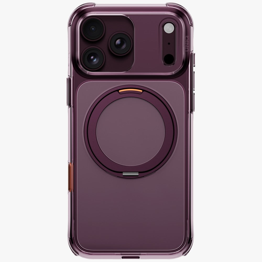 Uniq iPhone 18 Pro Max / iPhone 17 Pro Max - Σκληρή Θήκη με Πλαίσιο Σιλικόνης και Stand MagSafe - Swivix 360 Rotating Kickstand - Burgundy