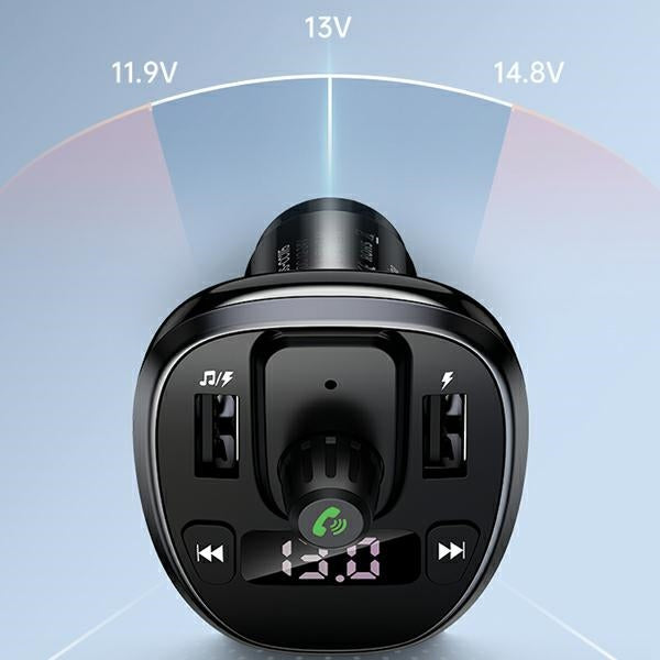 USAMS FM Transmitter για Αναπαραγωγή Μουσικής / Φόρτιση Κινητών στο Αυτοκίνητο με 2 Θύρες USB - C21 15W - Black