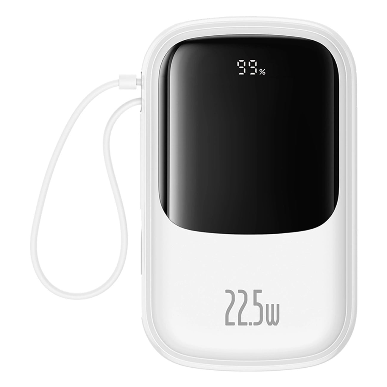 Baseus Qpow Pro+ Power Bank 20000mAh 22.5W με Οθόνη και Ενσωματωμένο Καλώδιο Type - C - White - P10067103213 - 00