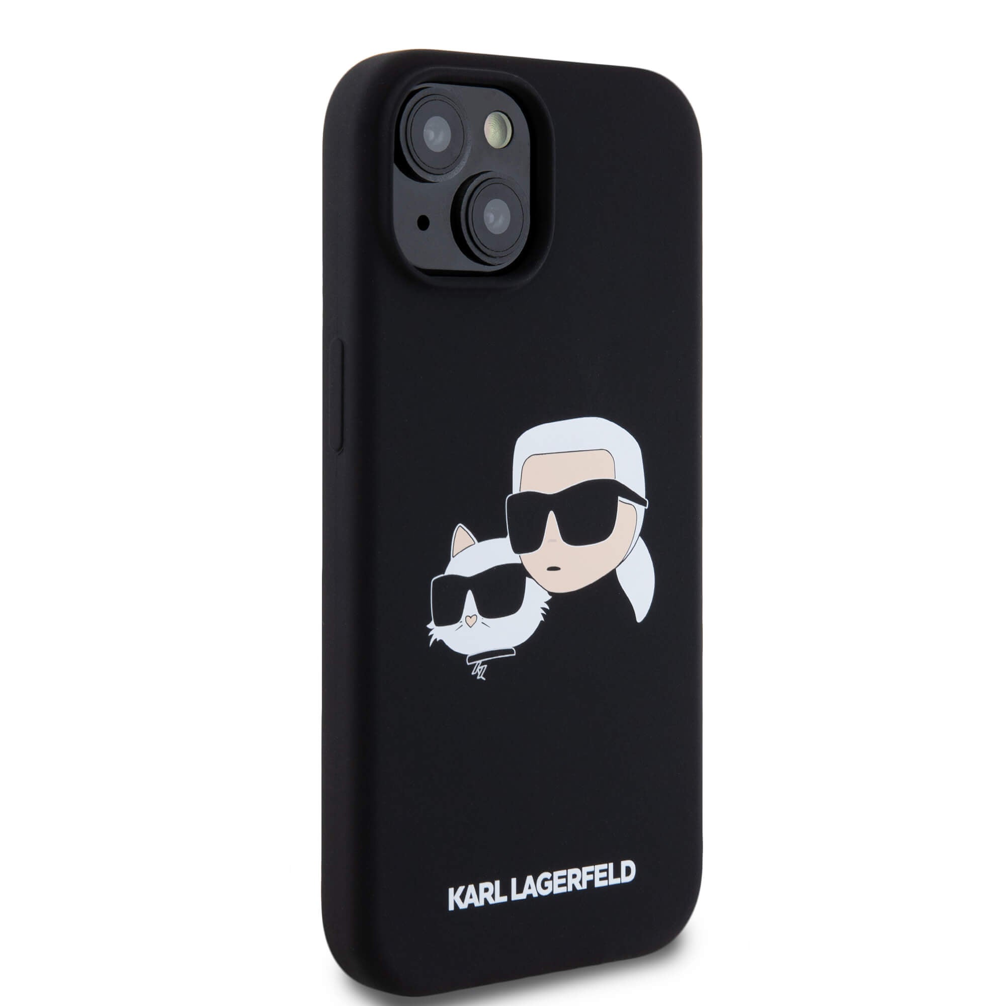 Karl Lagerfeld iPhone 13 / 14 / 15 - Silicone Karl and Choupette - Θήκη Σιλικόνης με MagSafe - Black - KLHMP15SSKCHPPLK