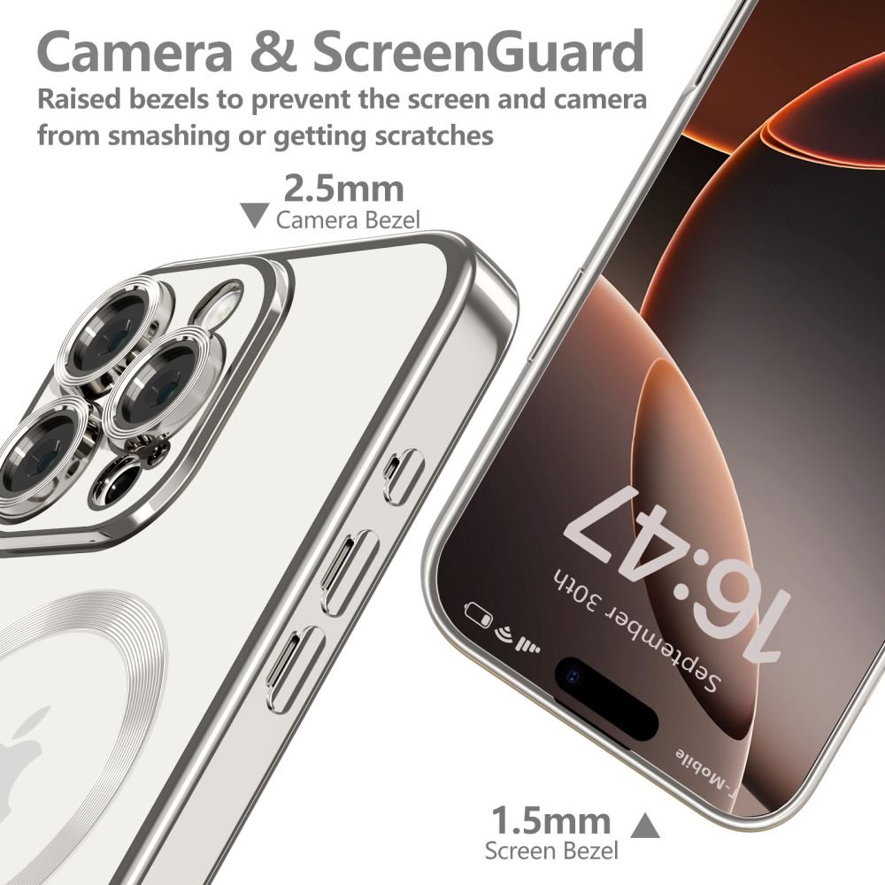 Tech - Protect iPhone 16 Pro Max MagFlex Θήκη Σιλικόνης TPU με MagSafe - Shiny Titanium