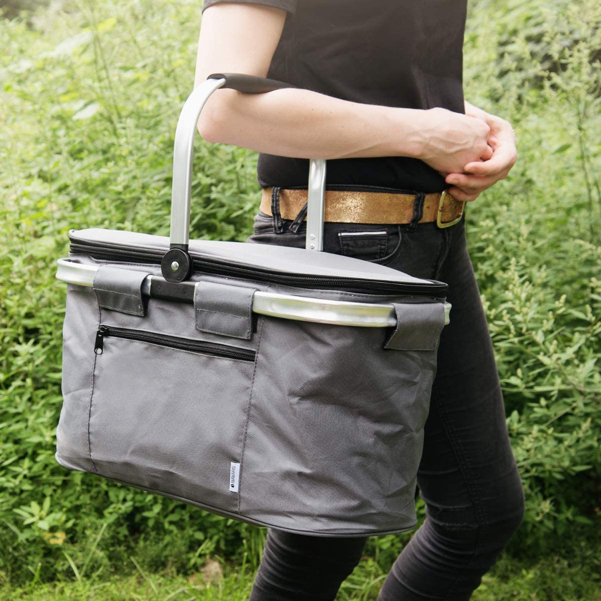 Navaris Πτυσσόμενη Ισοθερμική Τσάντα Πικ - Νικ - Dark Grey - 45859.22