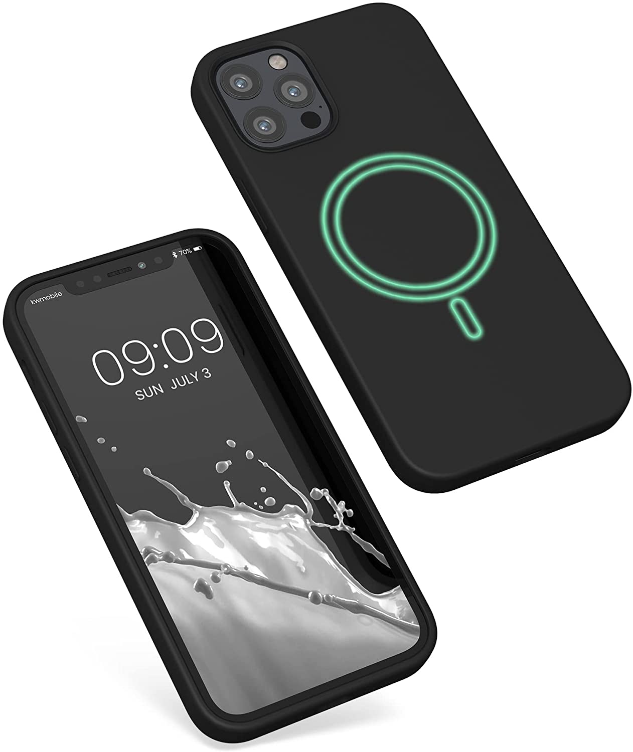 KW iPhone 12 / 12 Pro Θήκη Σιλικόνης Rubber TPU με MagSafe - Black - 56556.01