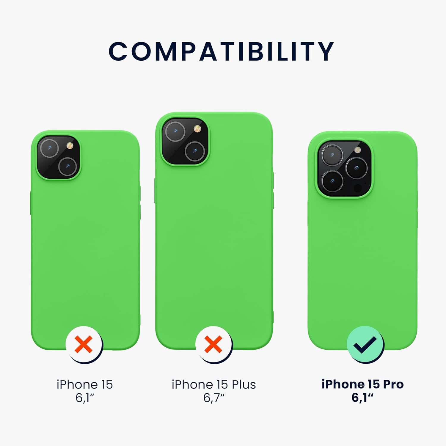KW iPhone 15 Pro Θήκη Σιλικόνης Rubberized TPU - Lime Green - 61955.159