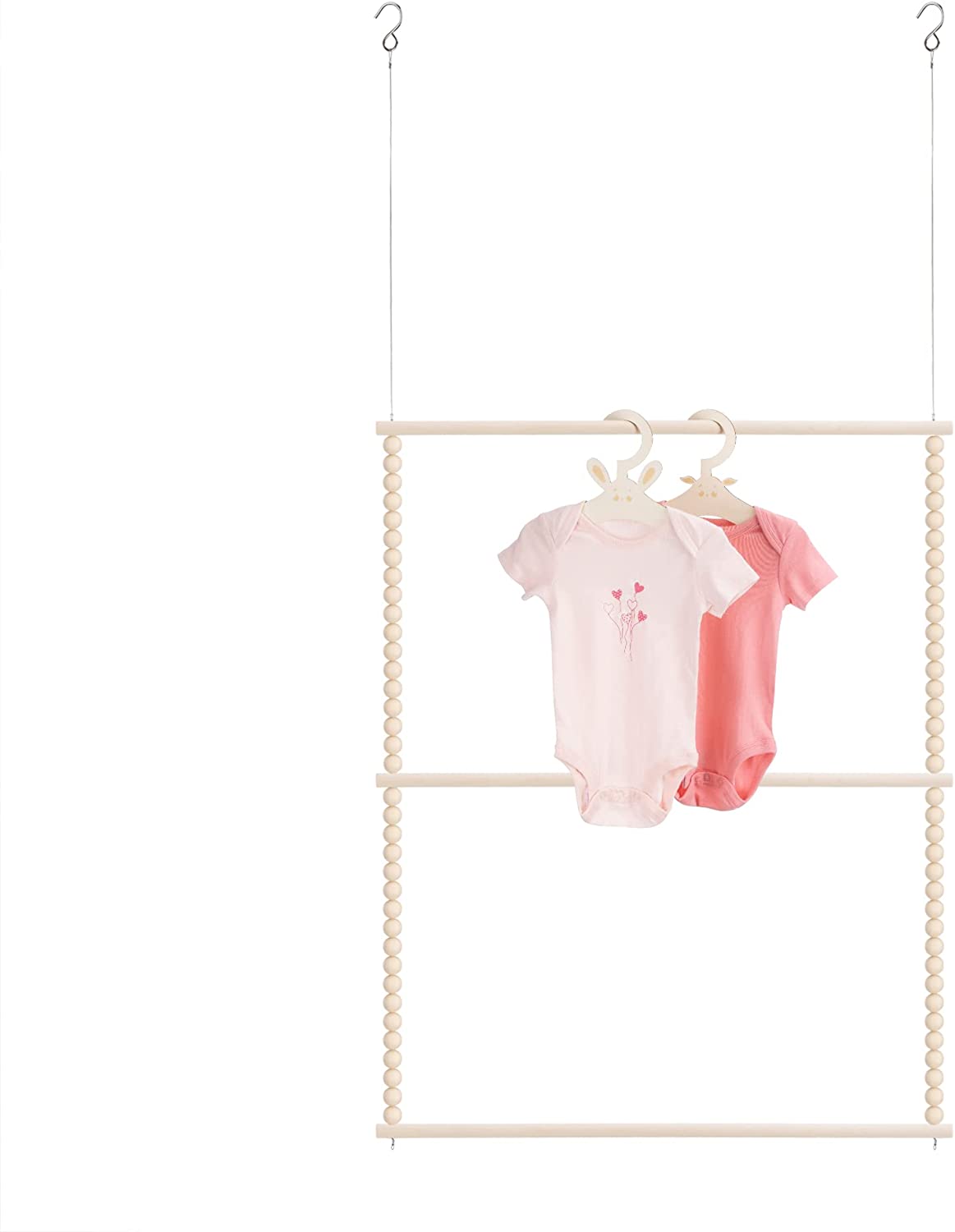 Navaris Παιδική Κρεμαστή Ξύλινη Κρεμάστρα με ξύλινες Χάντρες - Brown - 57290.01