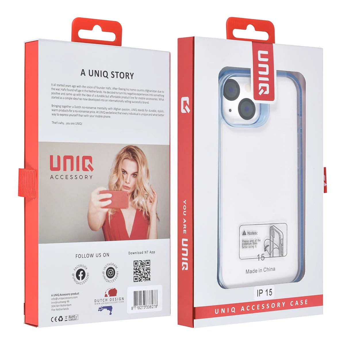 Tuniq iPhone 15 - Σκληρή Θήκη με Πλαίσιο Σιλικόνης - Ημιδιάφανο Μπλε / Διάφανο