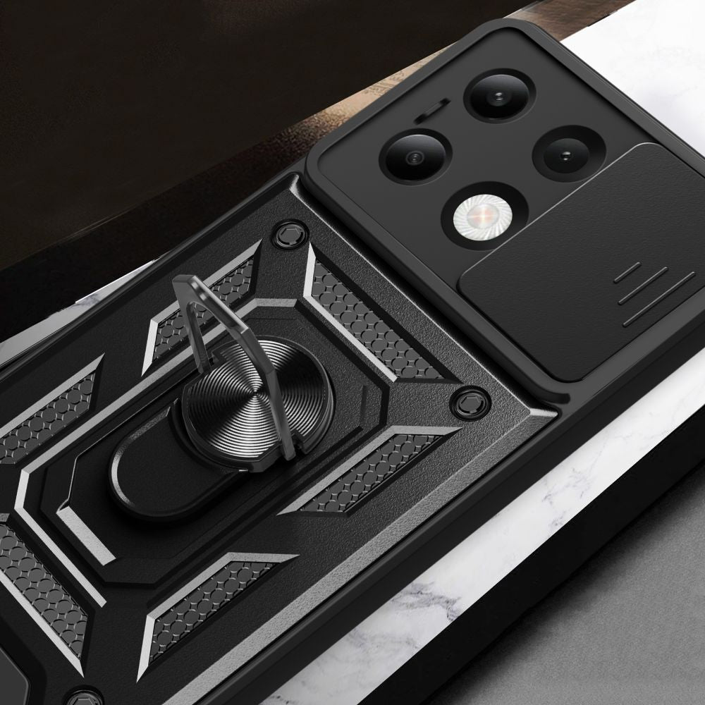 Tech - Protect Xiaomi Redmi Note 13 4G Camshield Pro Σκληρή Θήκη με Πλαίσιο Σιλικόνης και Δαχτυλίδι Συγκράτησης - Black