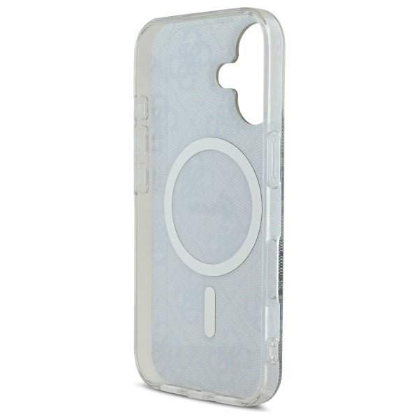 Guess iPhone 16 IML 4G MagSafe Σκληρή Θήκη με Πλαίσιο Σιλικόνης και MagSafe - Blue - GUHMP16SH4STB