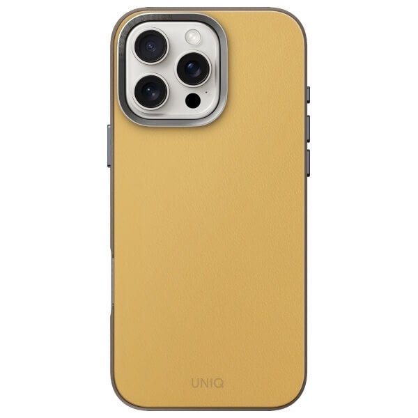 Uniq iPhone 16 Pro - Lyden DS - Σκληρή Θήκη με Επένδυση Συνθετικού Δέρματος και MagSafe - Yellow / Grey