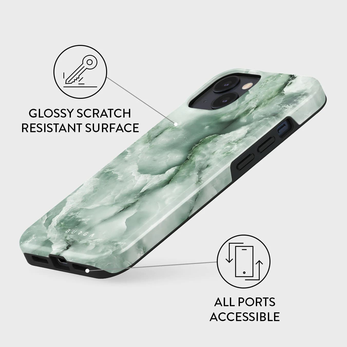 Burga iPhone 15 Fashion Tough MagSafe Σκληρή Θήκη με MagSafe - Pistachio Cheesecake