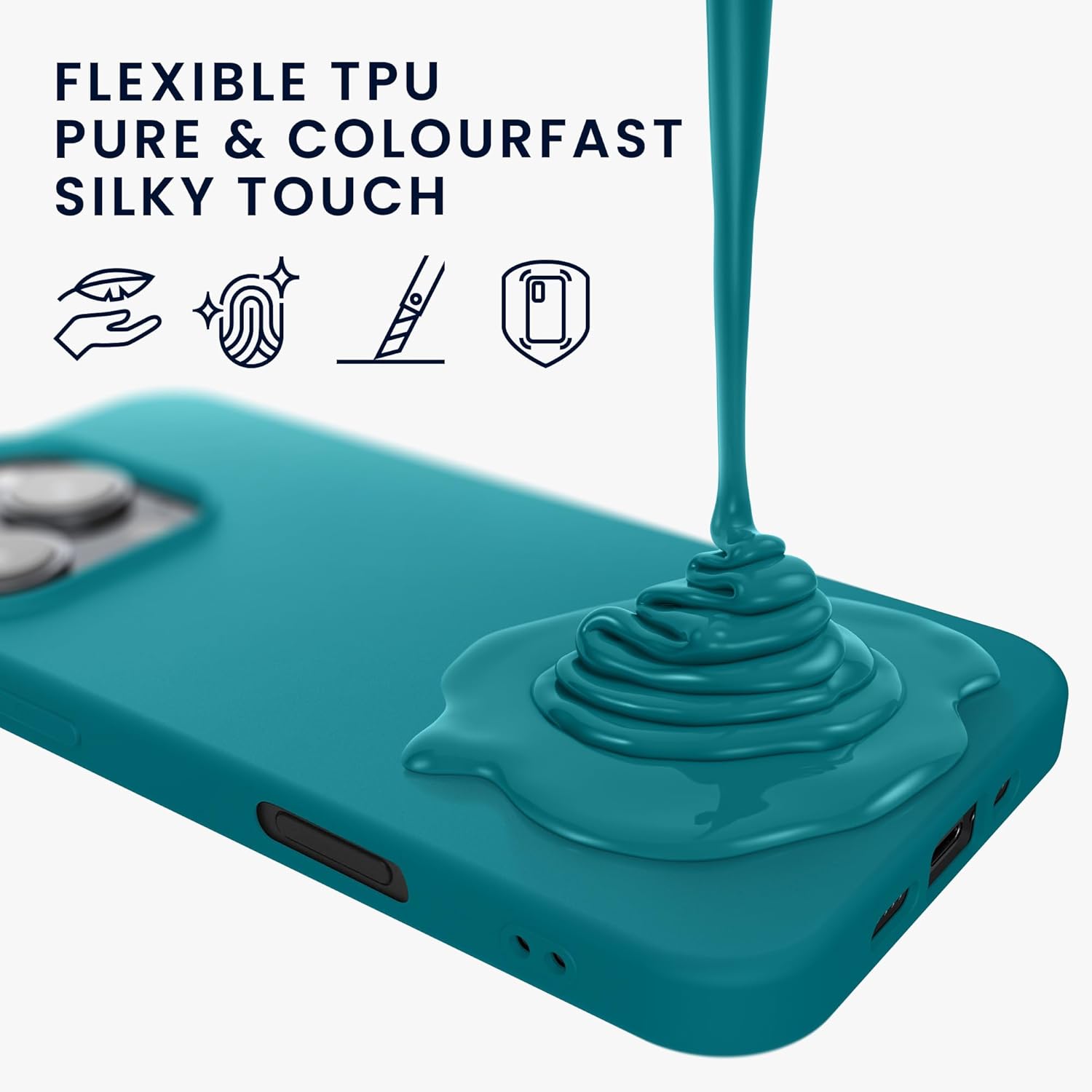 KW iPhone 16 Pro Max Λεπτή Θήκη Σιλικόνης TPU - Matte Petrol