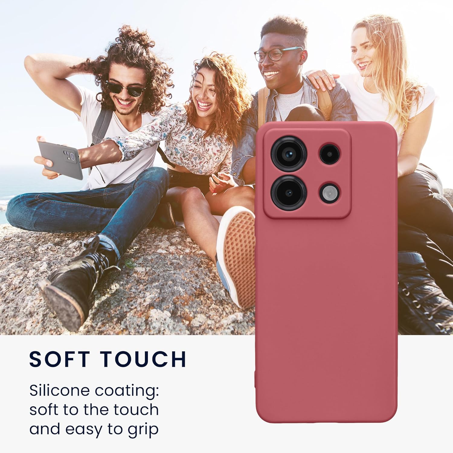 KW Xiaomi Redmi Note 13 Pro 5G / Poco X6 5G Θήκη Σιλικόνης TPU - Dark Rose