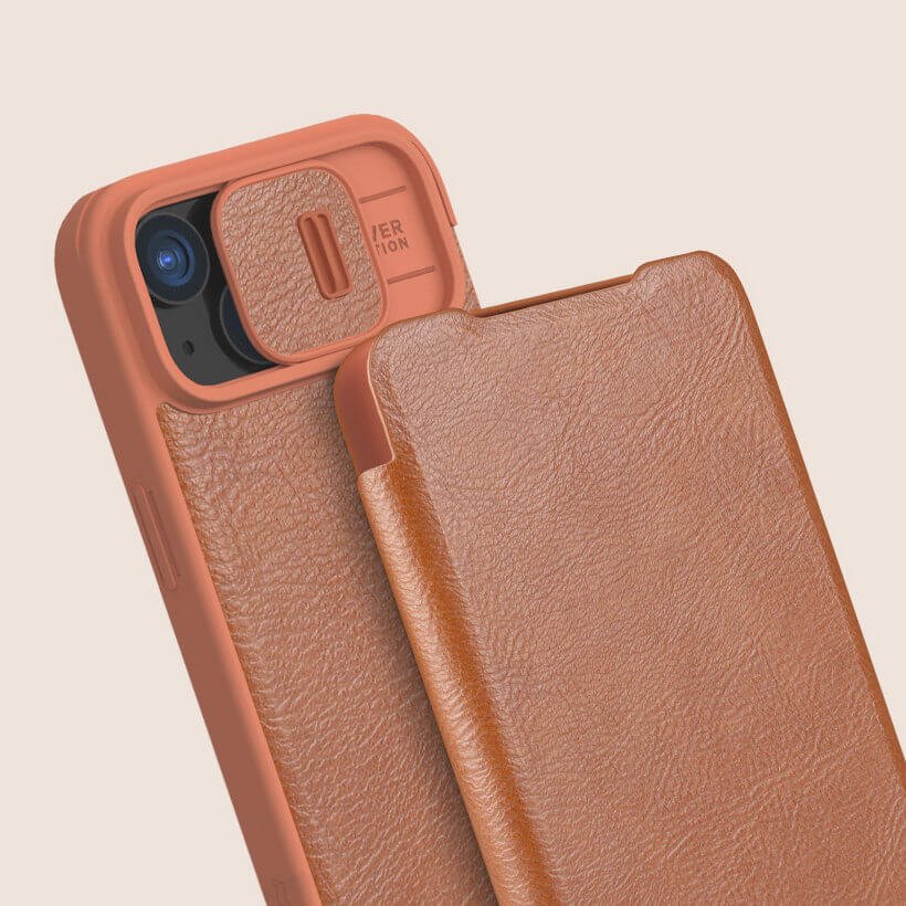 Nillkin iPhone 15 Pro Qin Pro Leather Θήκη Βιβλίο με Κάλυμμα για την Κάμερα - Brown