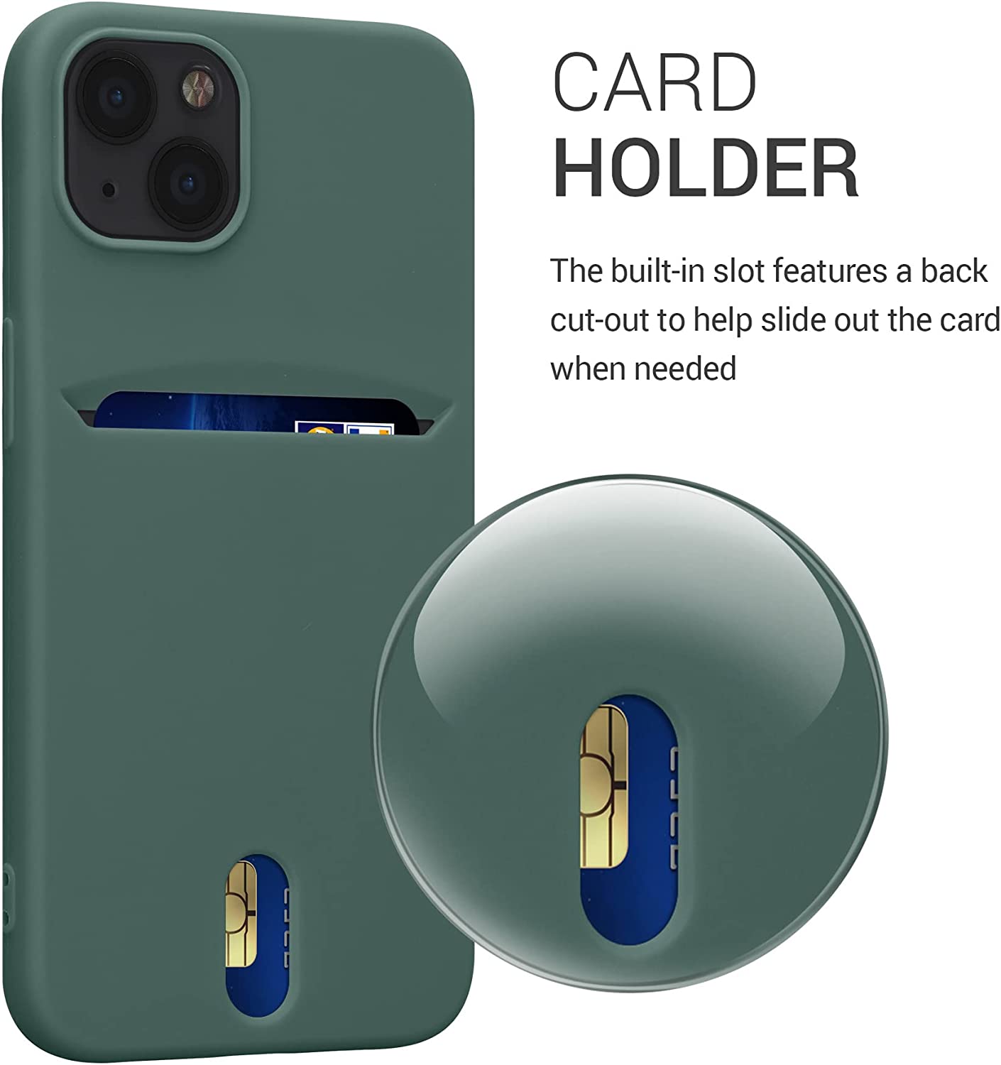 KW iPhone 13 Θήκη Σιλικόνης TPU - Forest Green - 57748.166