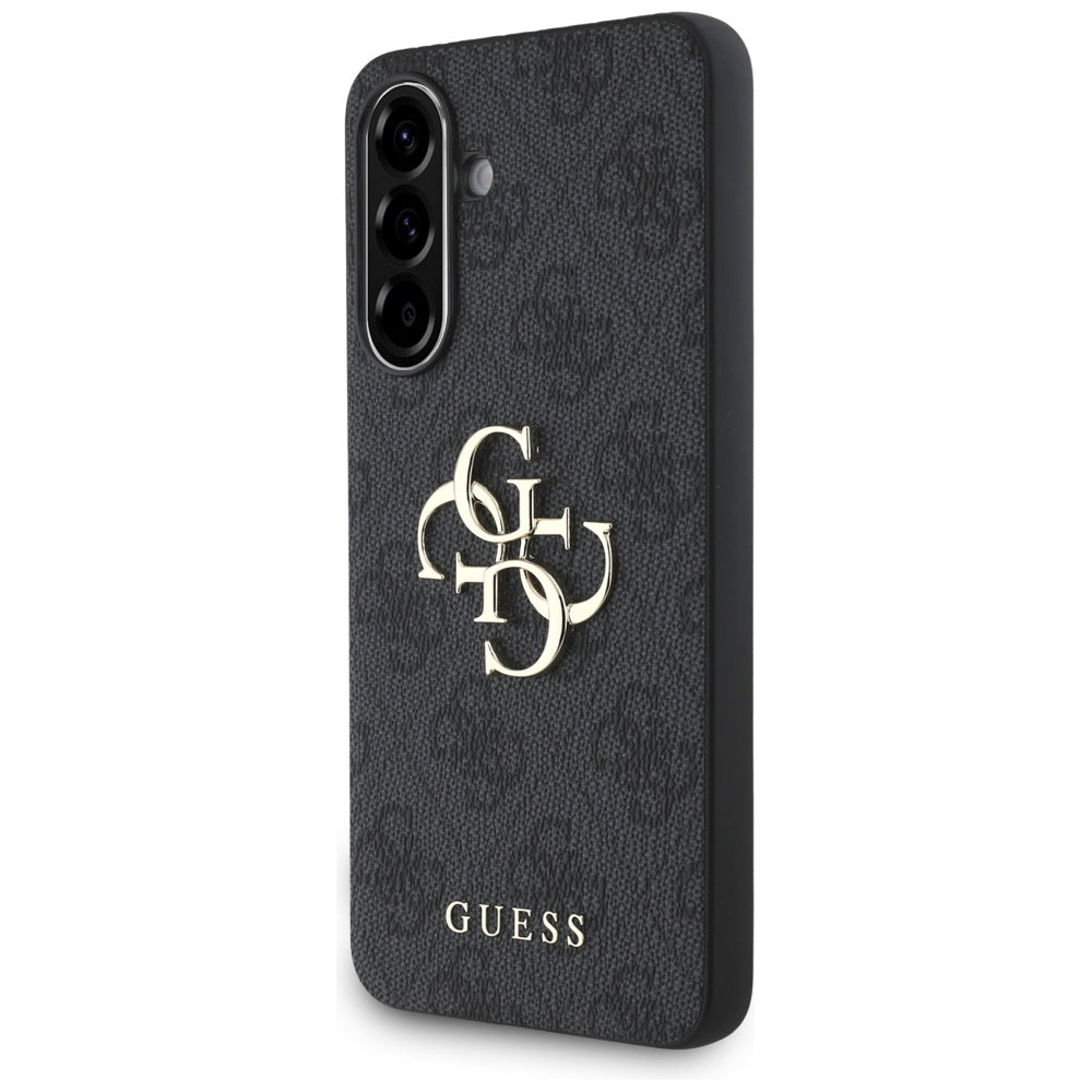 Guess Samsung Galaxy A56 5G - Big 4G Logo Classic Logo - Σκληρή Θήκη με Επένδυση από Οικολογικό Δέρμα - Black - GUHCSA564GMGGR