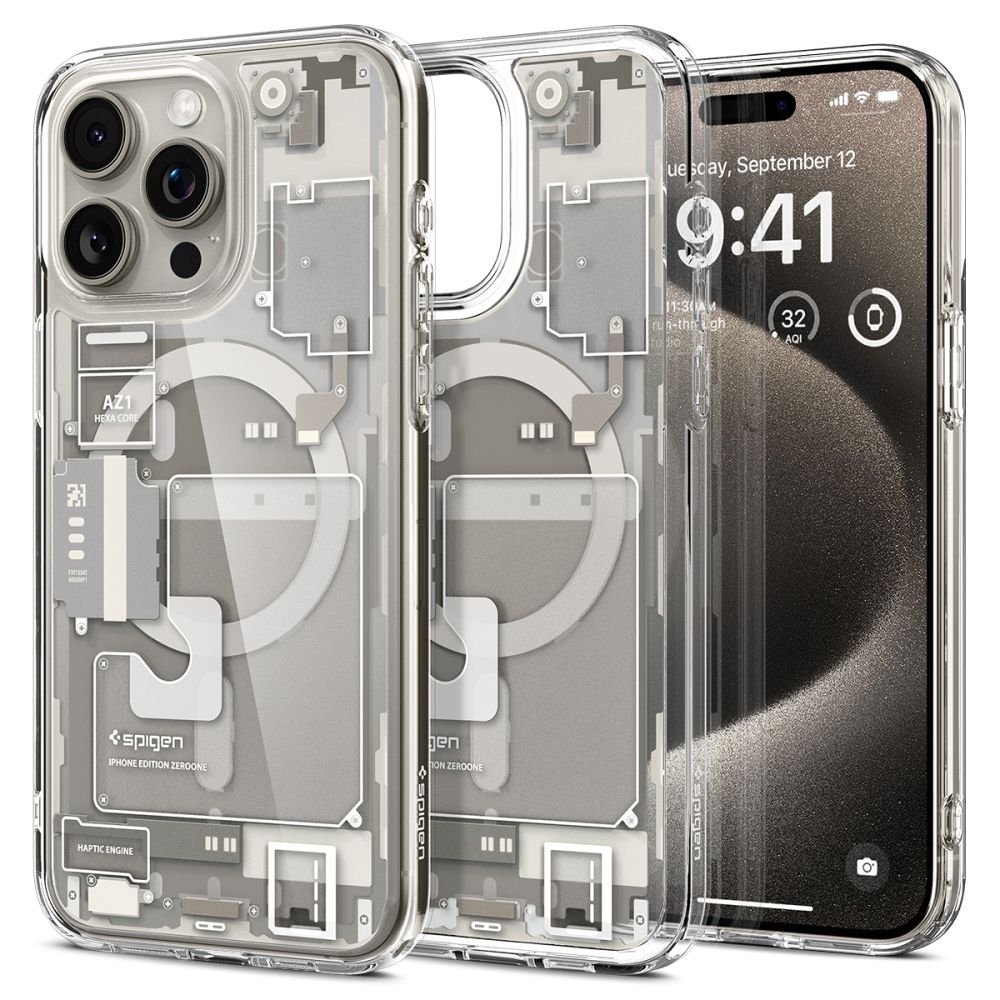 Spigen iPhone 15 Pro Max Ultra Hybrid Mag Σκληρή Θήκη με Πλαίσιο Σιλικόνης Και MagSafe - Zero One Natural Titanium