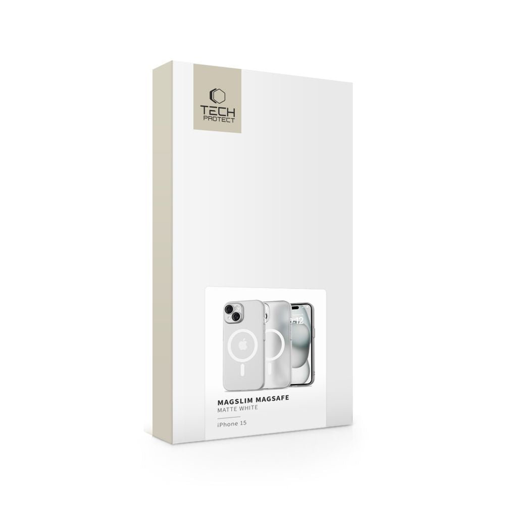Tech - Protect iPhone 15 MagSlim - Σκληρή Θήκη με MagSafe - Matte / White