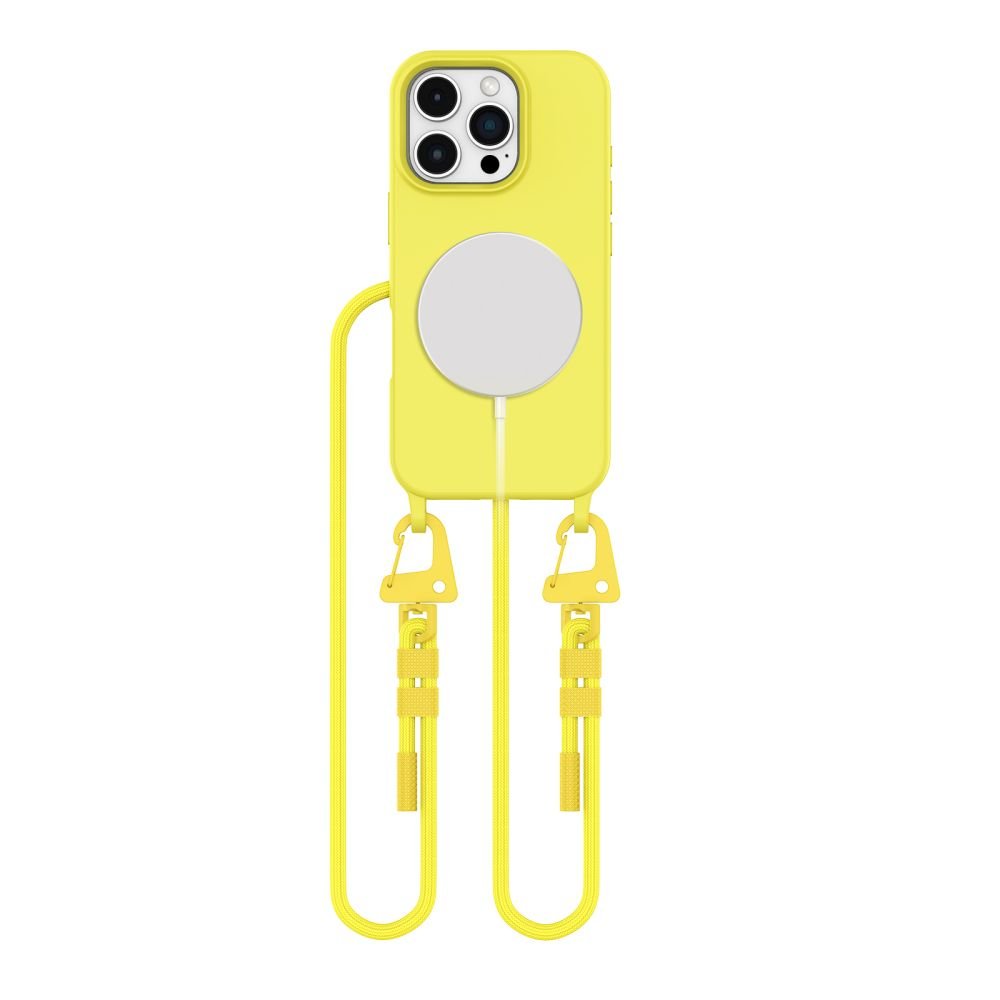 Tech - Protect iPhone 16 Pro Max MagNecklace - MagSafe Θήκη Σιλικόνης TPU με Pυθμιζόμενο Αποσπώμενο Κορδόνι - Canary Yellow