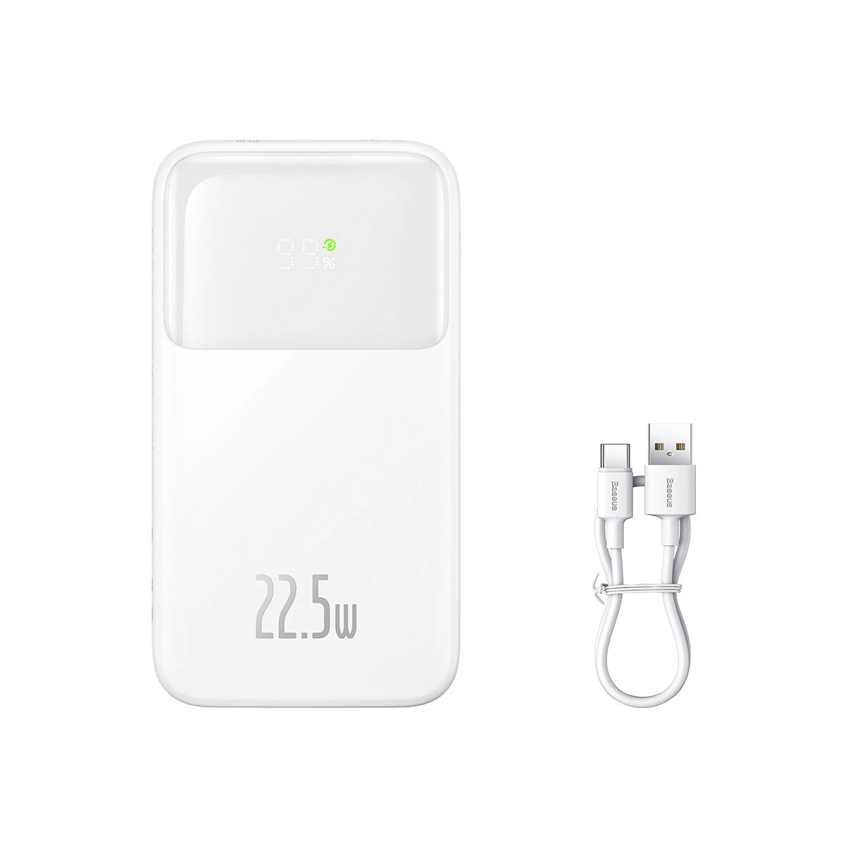 Baseus Comet Series PowerBank 20000mAh 22.5W με Ενσωματωμένα Καλώδια Type - C και Lightning - White - PPMD020102