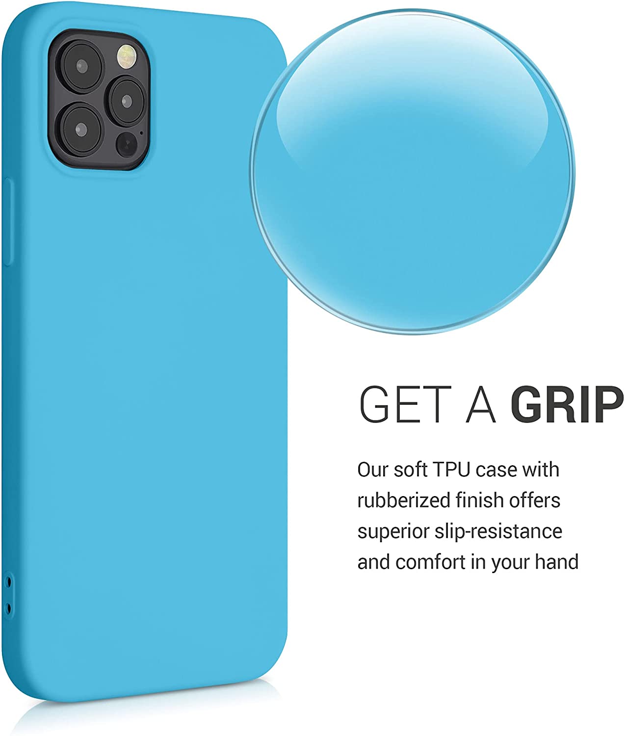 KW iPhone 12 / iPhone 12 Pro Θήκη Σιλικόνης Rubberized TPU - Sea Blue - 53844.223