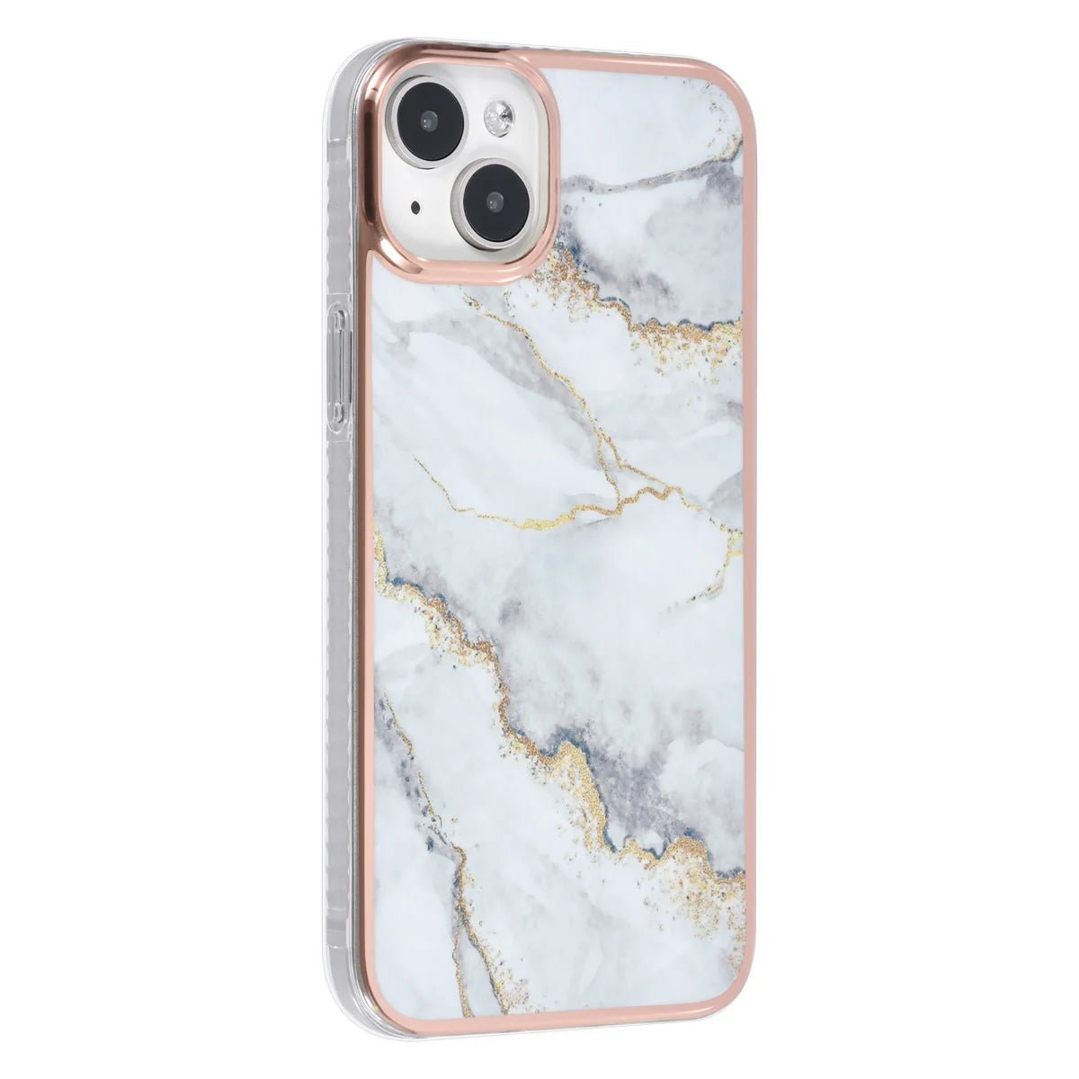 Tuniq iPhone 15 Plus / 14 Plus - Σκληρή Θήκη με Πλαίσιο Σιλικόνης - Σχέδιο Μάρμαρο - Γκρί