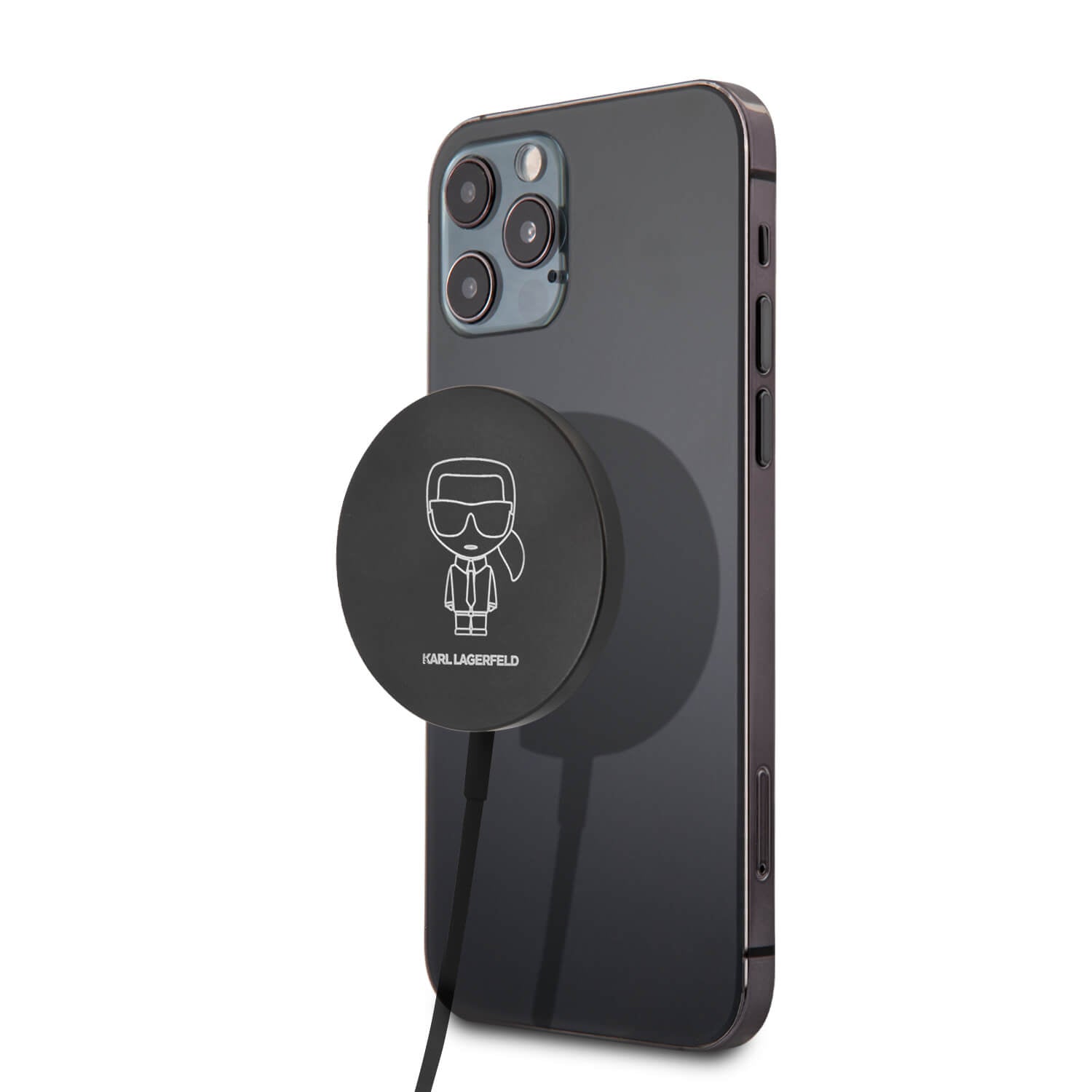 Karl Lagerfeld Induction Charger - Ασύρματος Φορτιστής MagSafe με Καλώδιο Type - C 15W - Black
