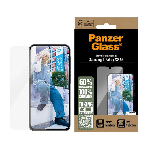 PanzerGlass Samsung Galaxy A36 5G - Ultra - Wide Fit Case Friendly Full Screen Αντιχαρακτικό Γυαλί Οθόνης - Διάφανο