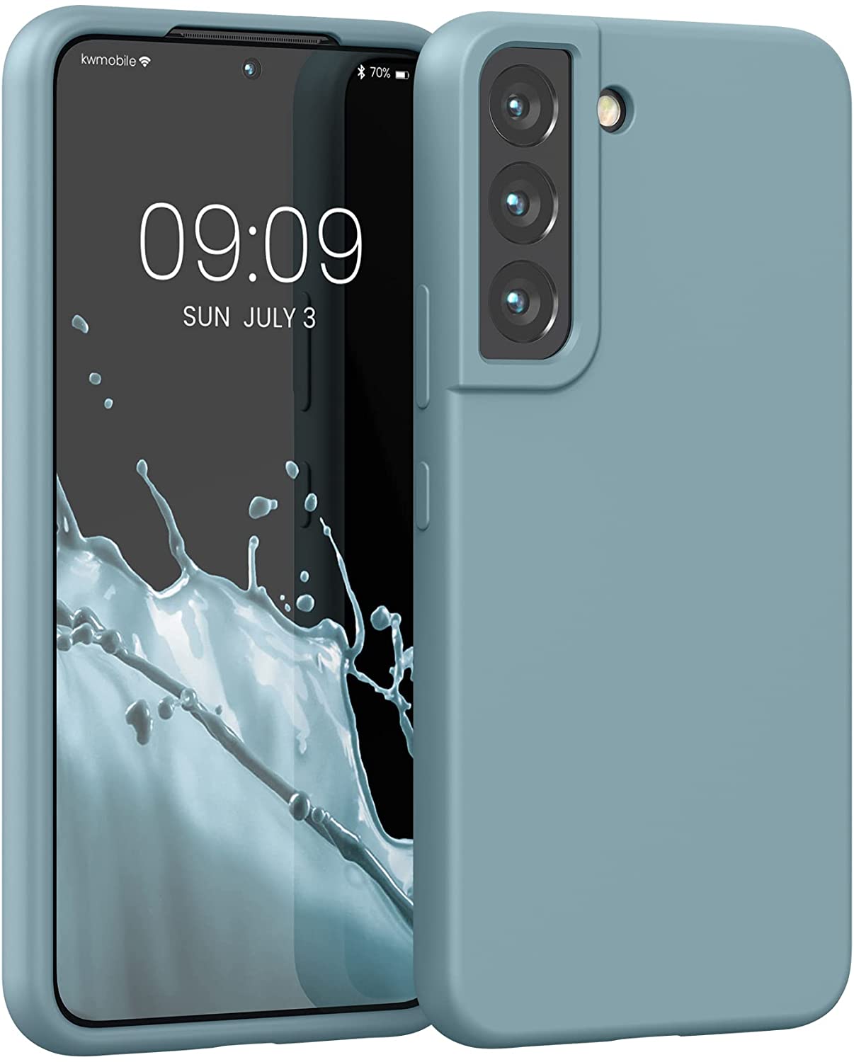 KW Samsung Galaxy S22 Θήκη Σιλικόνης Rubberized TPU - Stone Blue - 56756.206