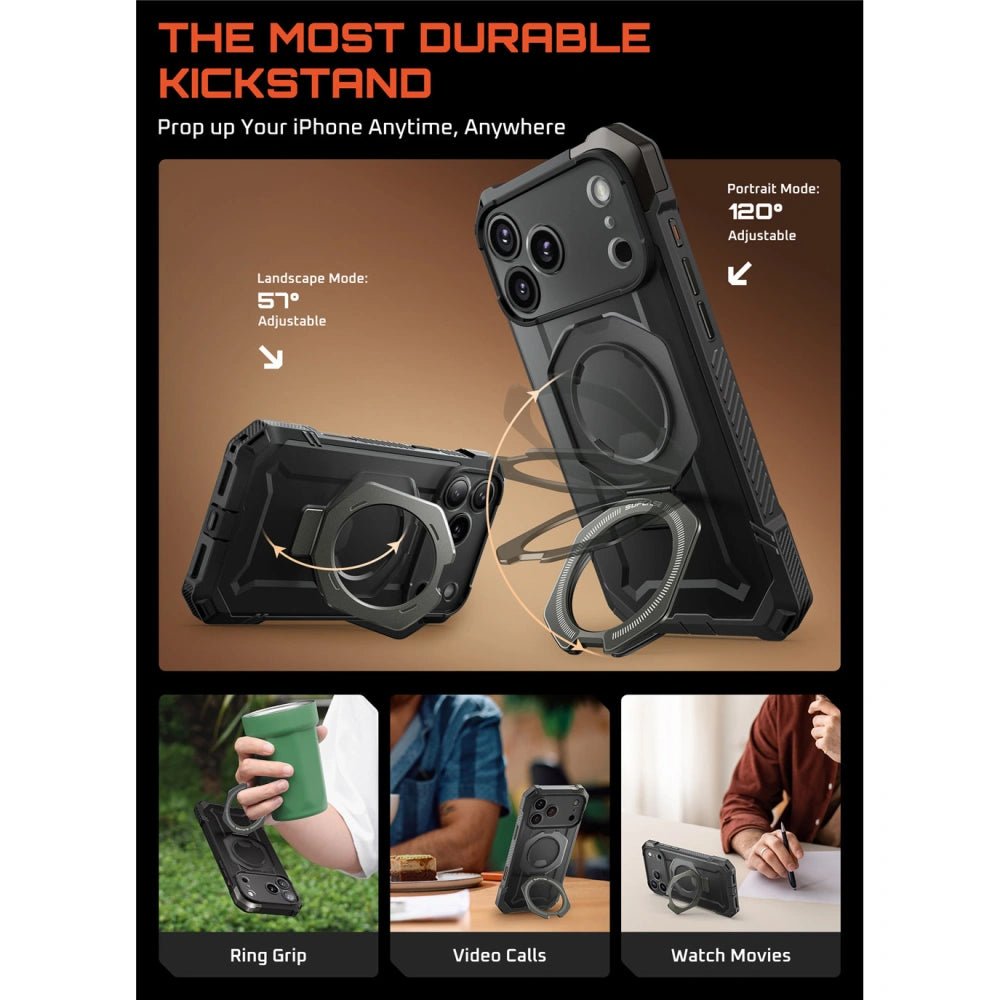 Supcase iPhone 17 Pro Max - UB Grip Mag - Σκληρή Θήκη με MagSafe και Stand - Grey
