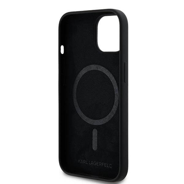 Karl Lagerfeld iPhone 13 / 14 / 15 - Silicone Karl and Choupette - Θήκη Σιλικόνης με MagSafe - Black - KLHMP15SSCMKCRHK