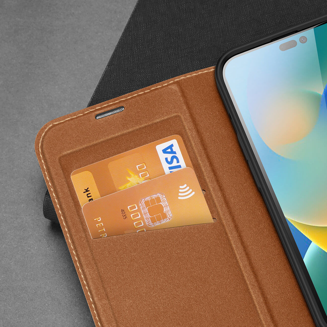 Dux Ducis iPhone 14 Pro Skin X2 Flip Stand Case Θήκη Βιβλίο - Brown