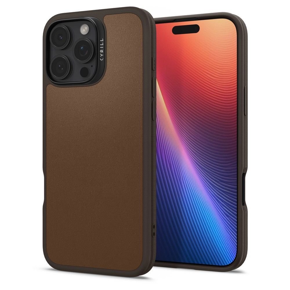 Spigen Cyrill iPhone 16 Pro Kajuk Mag Θήκη με Επένδυση Συνθετικού Δέρματος και MagSafe - Saddle Brown