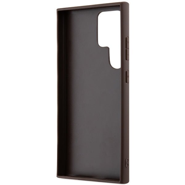 Guess Samsung Galaxy S24 Ultra - 4G Triangle - Σκληρή Θήκη με Επένδυση Συνθετικού Δέρματος και Πλαίσιο Σιλικόνης - White - GUHCS24LPG4GPH