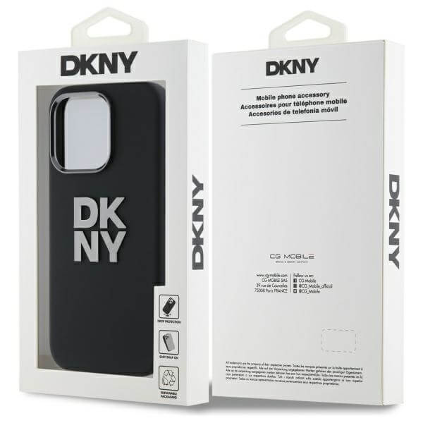 DKNY iPhone 16 Pro Max - Liquid Silicone Metal Logo - Σκληρή Θήκη με Πλαίσιο Σιλικόνης - Black