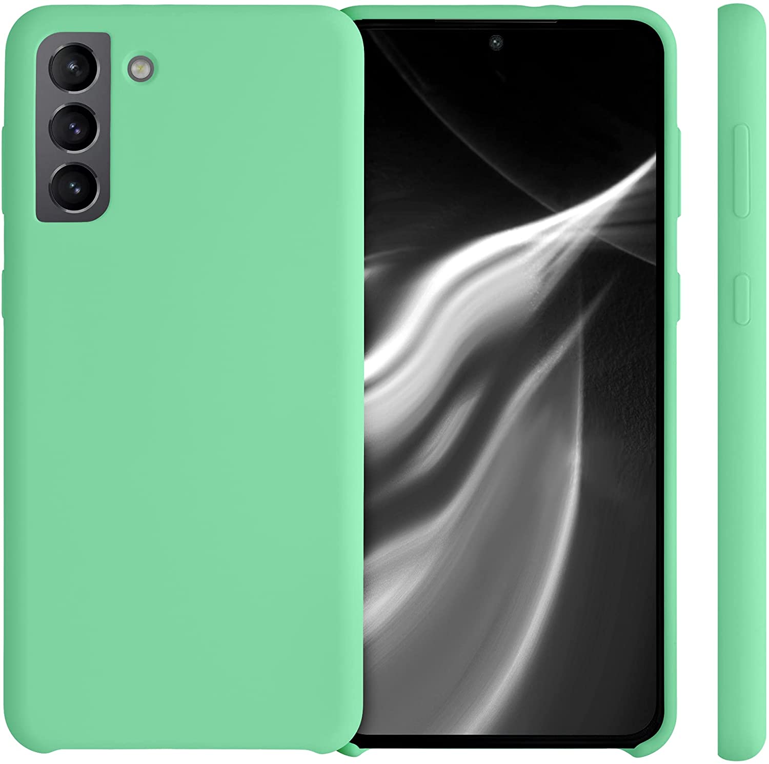 KW Samsung Galaxy S21 Plus Θήκη Σιλικόνης Rubber TPU - Peppermint Green - 54066.147