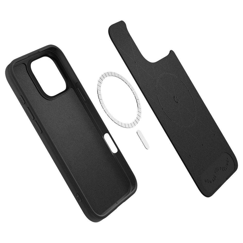 Spigen Cyrill iPhone 16 Pro Kajuk Mag Θήκη με Επένδυση Συνθετικού Δέρματος και MagSafe - Black