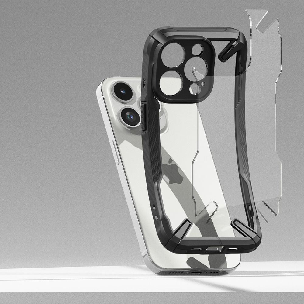 Ringke iPhone 15 Pro Max Fusion X Σκληρή Θήκη με Πλαίσιο Σιλικόνης - Black - Διάφανη