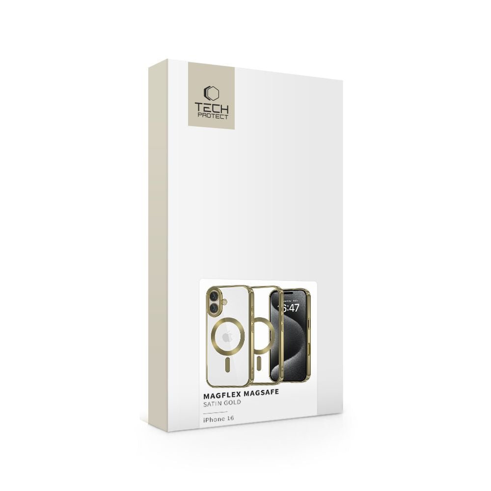 Tech - Protect iPhone 16 MagFlex Θήκη Σιλικόνης TPU με MagSafe - Διάφανη / Satin Gold
