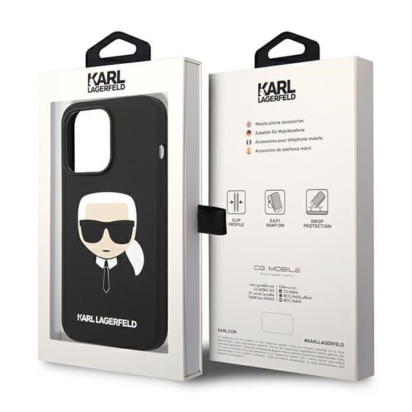 Karl Lagerfeld iPhone 14 Pro Max Silicone Karl's Head Θήκη Σιλικόνης - Black - KLHCP14XSLKHBK