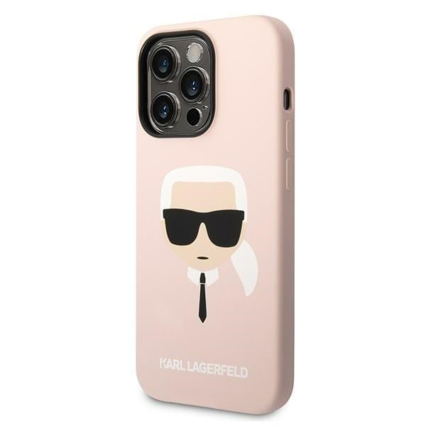 Karl Lagerfeld iPhone 14 Pro Silicone Karl's Head MagSafe Θήκη Σιλικόνης με MagSafe - Light Pink - KLHMP14LSLKHLP