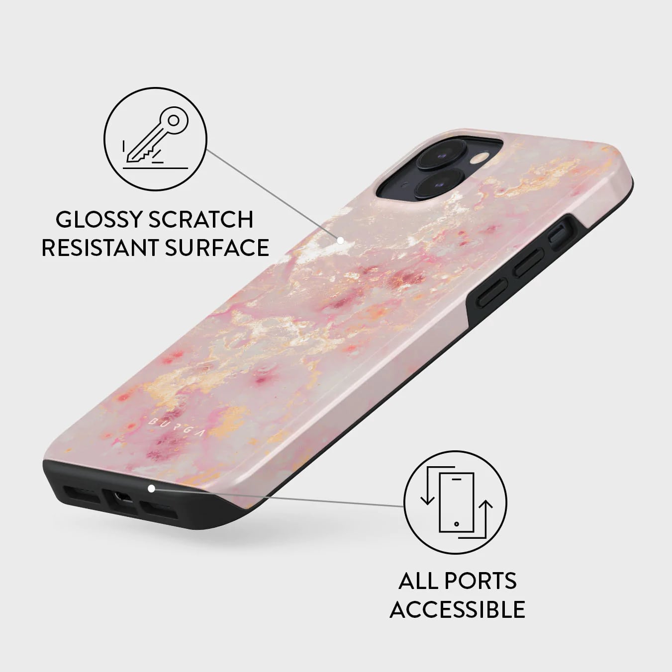 Burga iPhone 14 Fashion Tough Σκληρή Θήκη - Golden Coral
