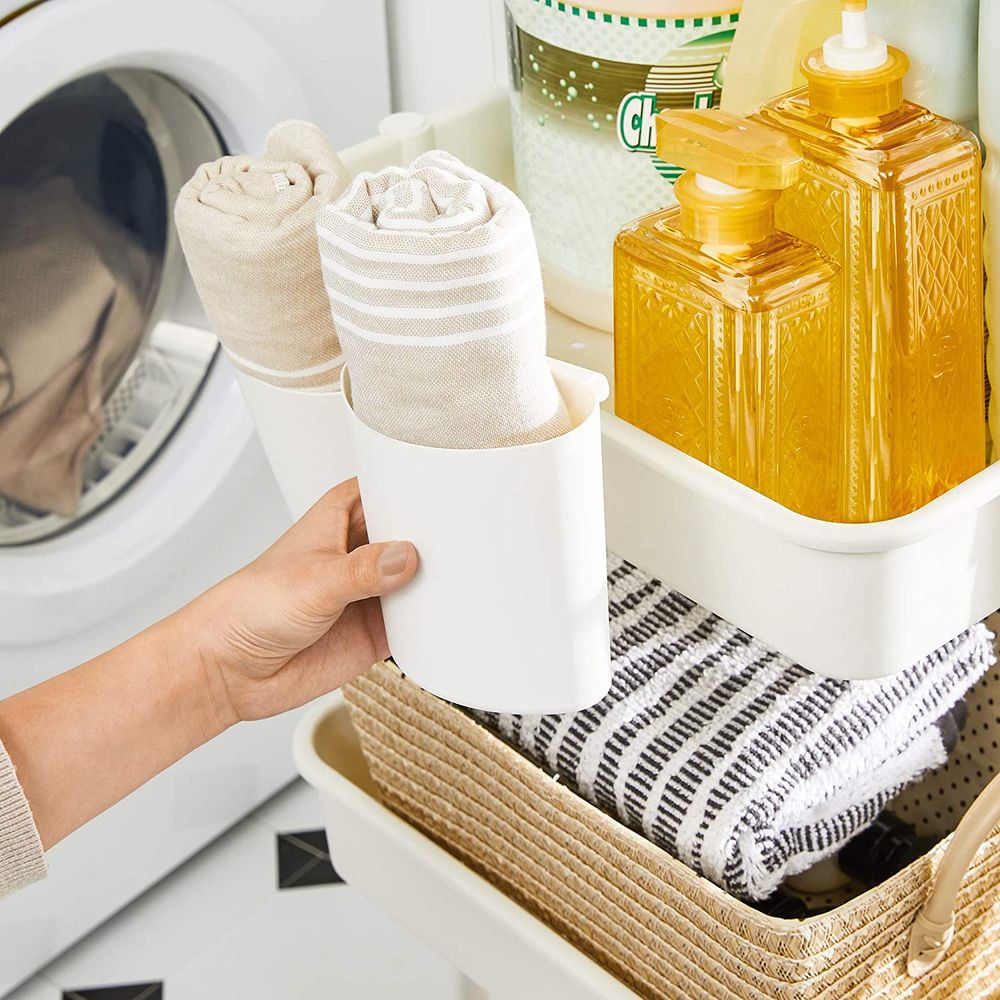 Songmics Καρότσι Οργάνωσης και Αποθήκευσης με 3 Ράφια - 42 x 35 x 86.5 cm - White - BSC067W01