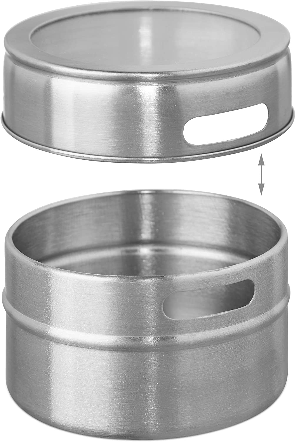 Relaxdays Ξύλινη Βάση Καρυκευμάτων από Μπαμπού με 6 Μαγνητικά Βάζα - Natural / Silver - 4052025288365