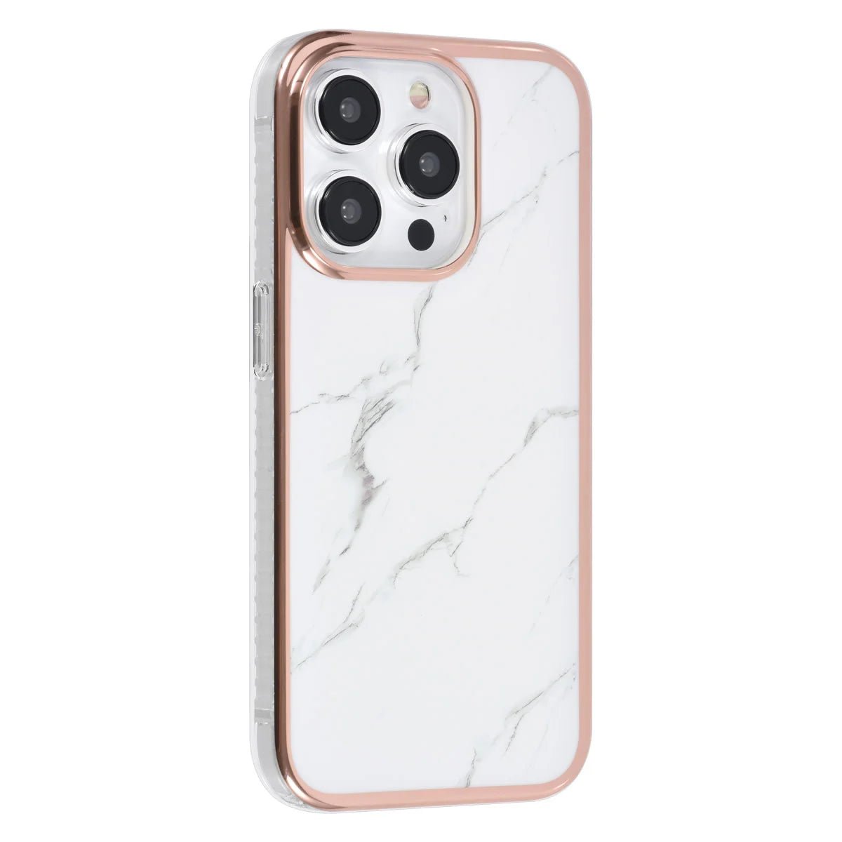 Tuniq iPhone 15 Pro - Σκληρή Θήκη με Πλαίσιο Σιλικόνης - Σχέδιο Μάρμαρο - Λευκή