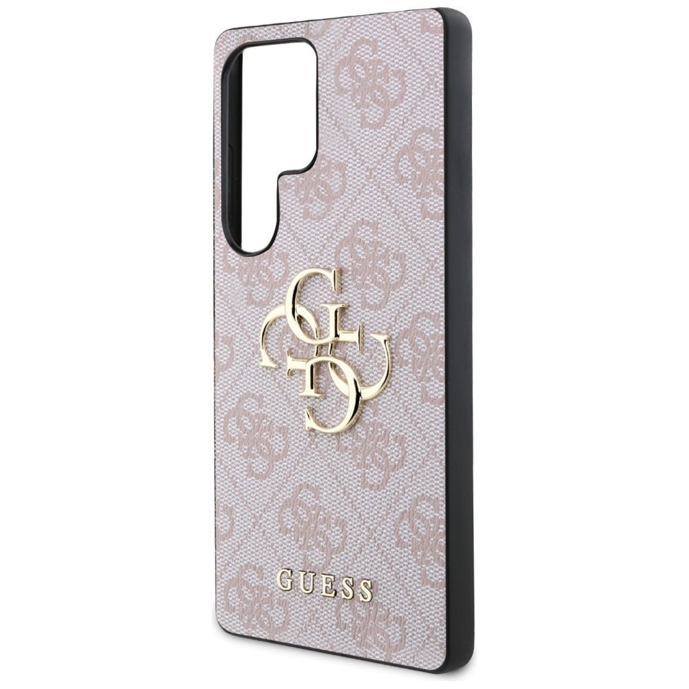 Guess Samsung Galaxy S25 Ultra - 4G Big Metal Logo - Θήκη με Επένδυση Συνθετικού Δέρματος - Pink - GUHCS25L4GMGPI