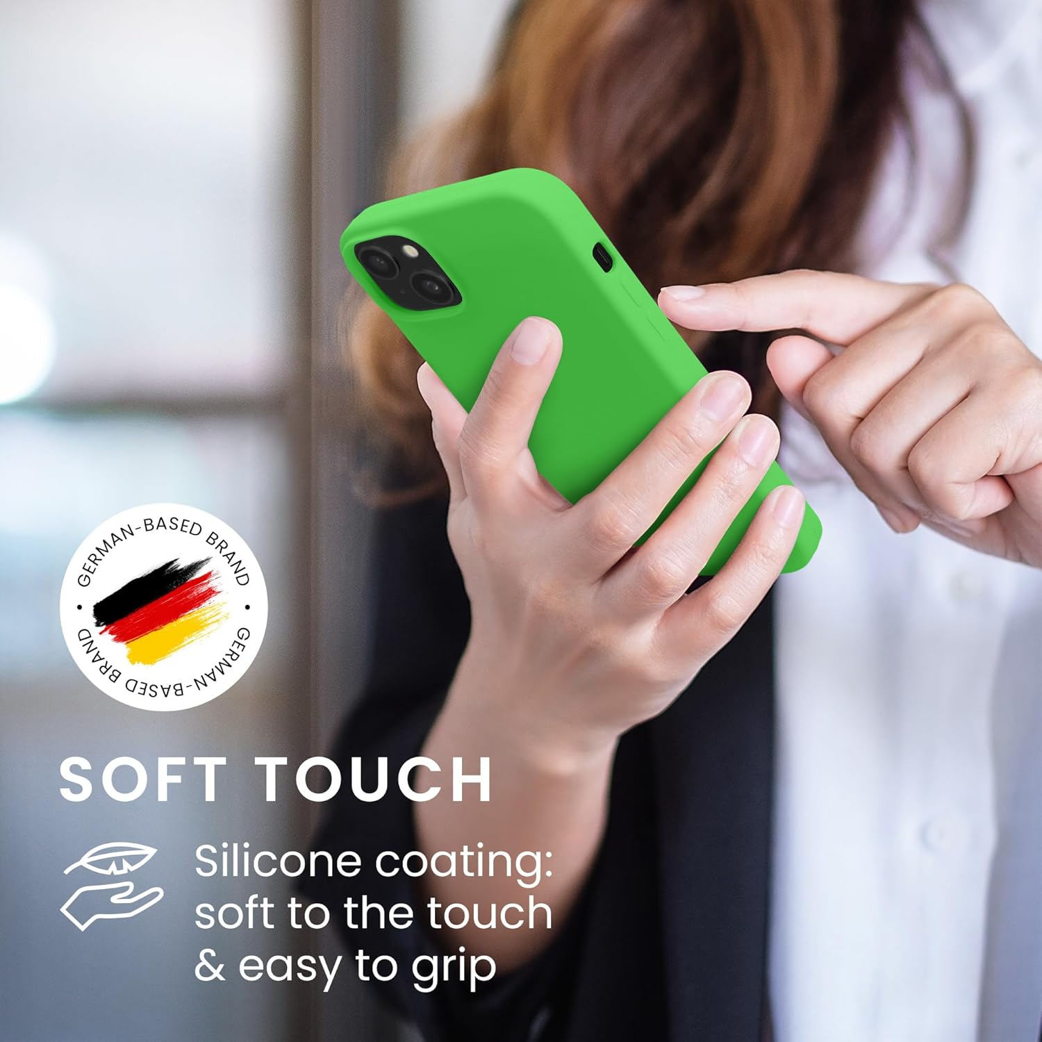 KW iPhone 15 Plus Θήκη Σιλικόνης Rubberized TPU - Lime Green