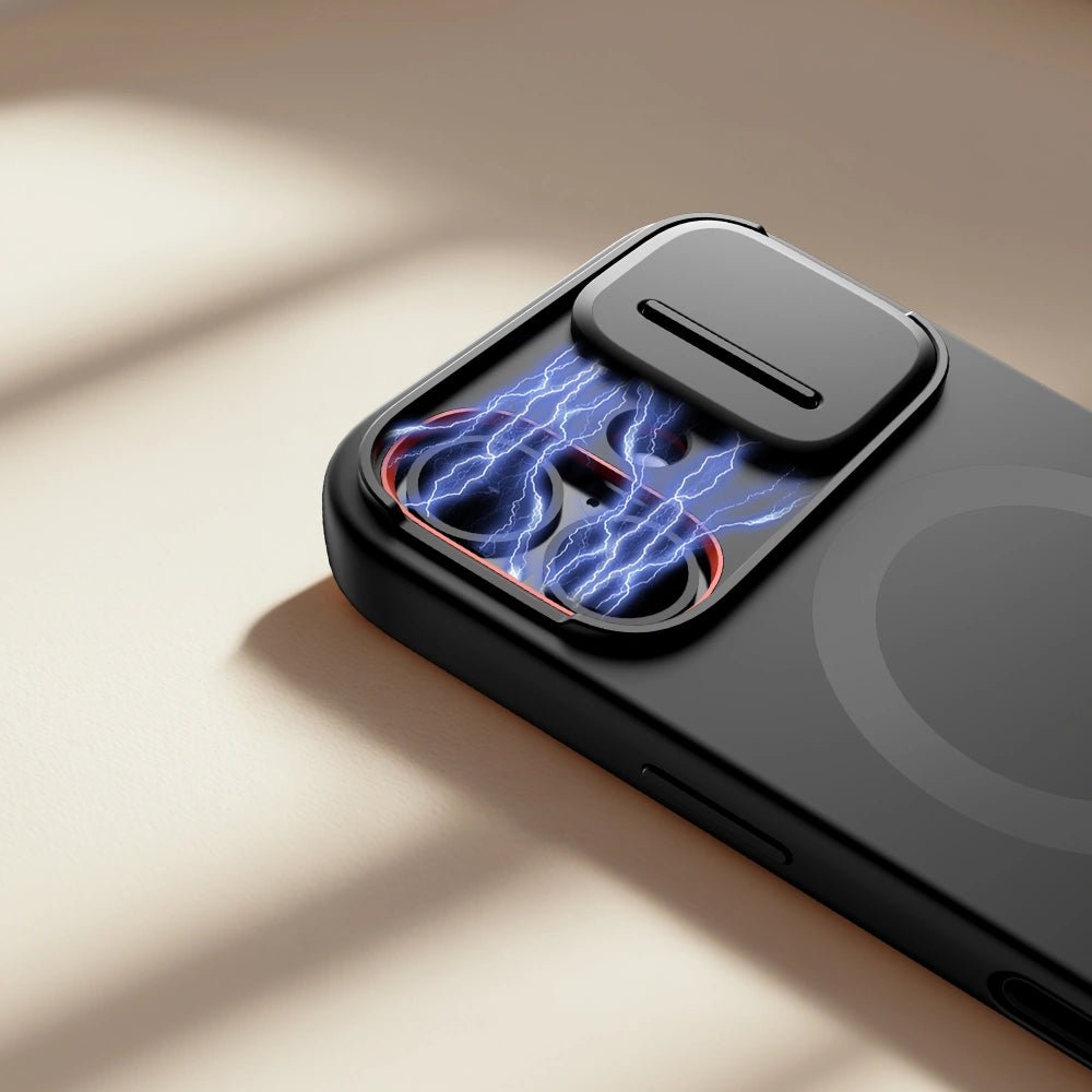 Tech - Protect iPhone 17 - Kevlar Aura MagSafe - Σκληρή Θήκη με Ανοιγόμενο Κάλυμμα Κάμερας και Stand - Black